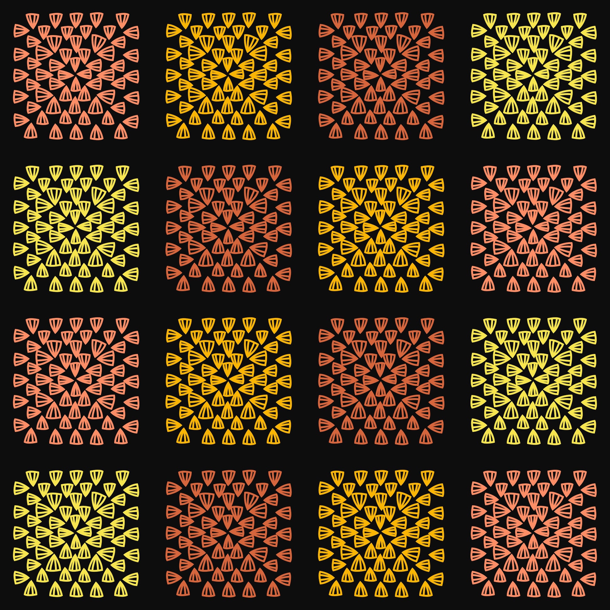 Golden Noir Granny Squares Seamless Print