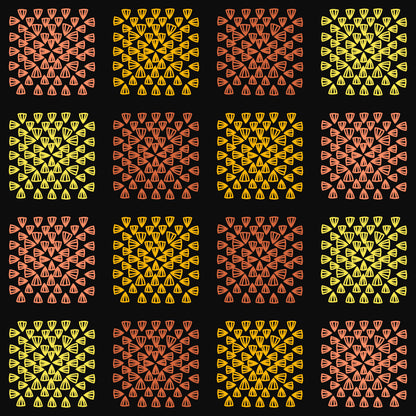 Golden Noir Granny Squares Seamless Print
