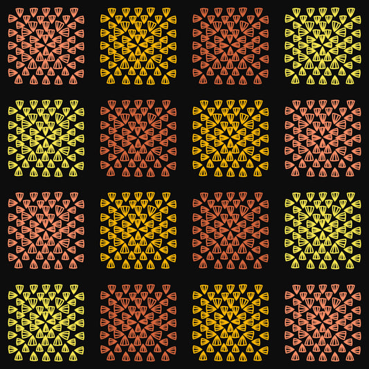 Golden Noir Granny Squares Seamless Print
