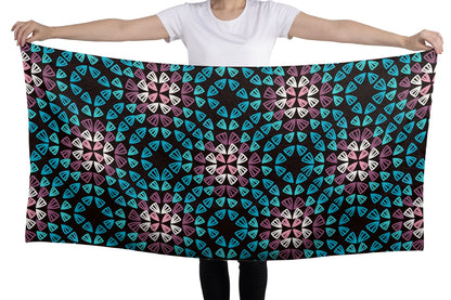Crochet Granny Black GRD Lattice Turquoise