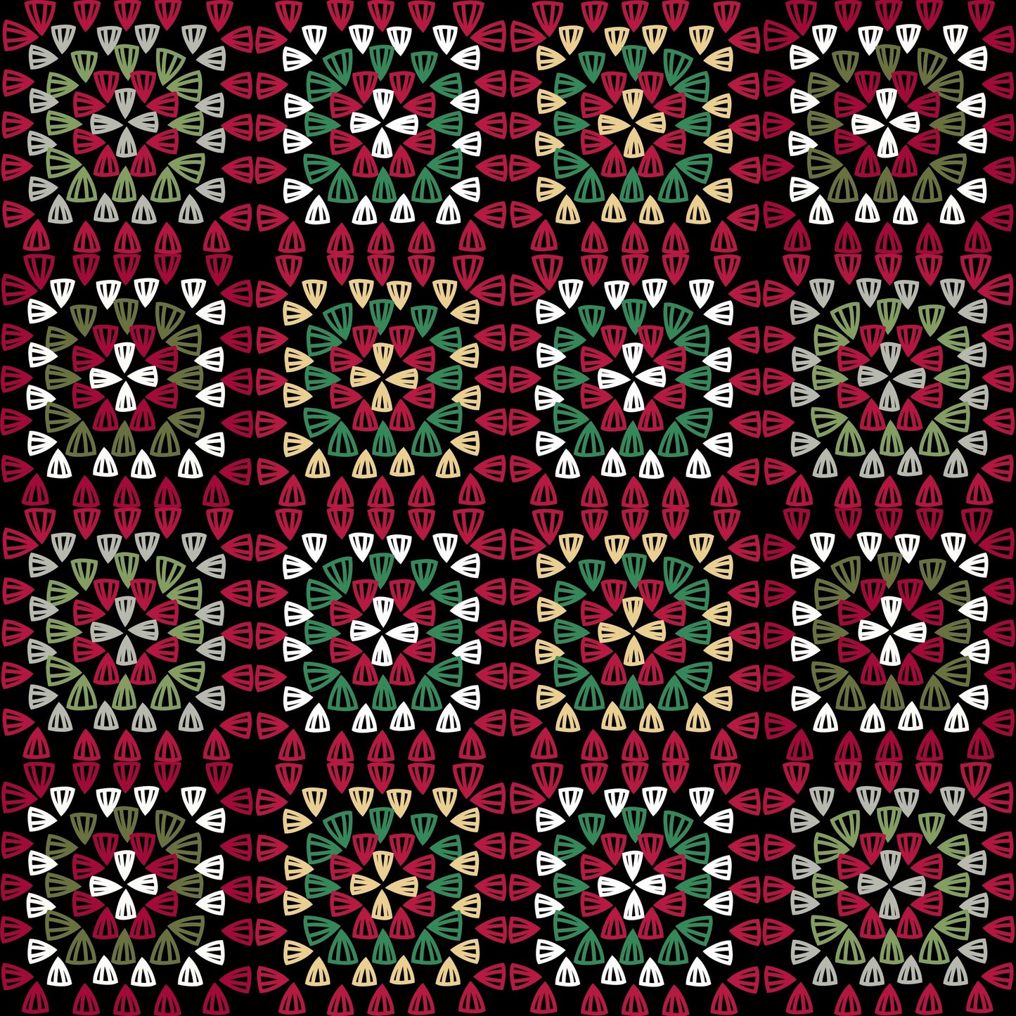 Ruby Tapestry Granny Squares Seamless Print