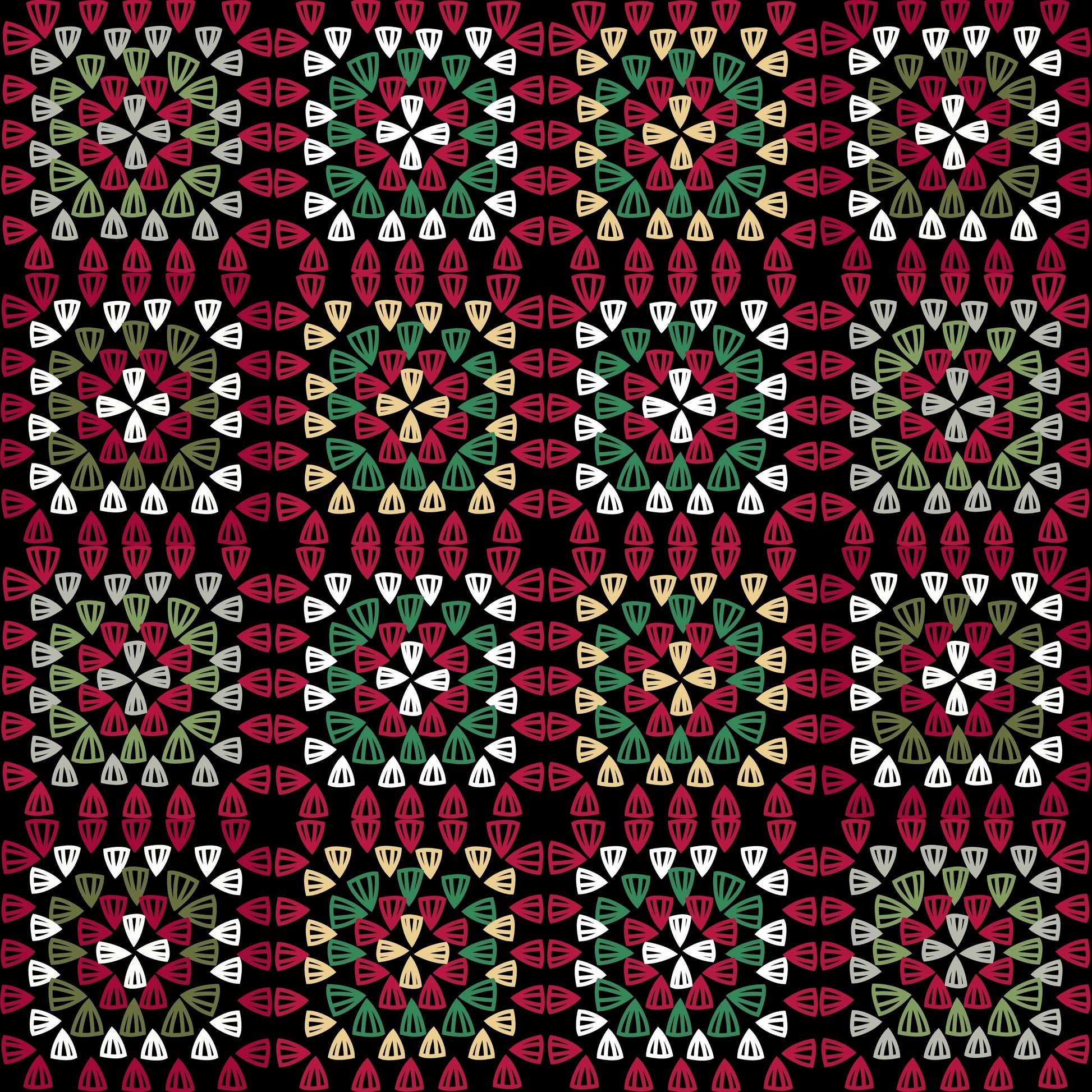 Ruby Tapestry Granny Squares Seamless Print