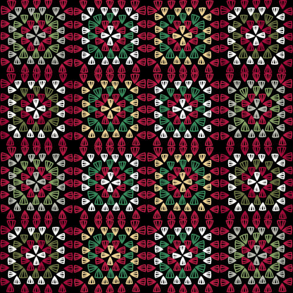 Ruby Tapestry Granny Squares Seamless Print