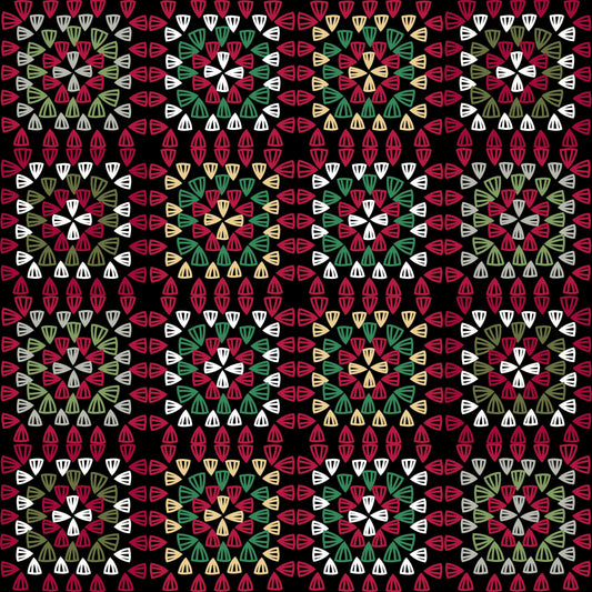 Ruby Tapestry Granny Squares Seamless Print