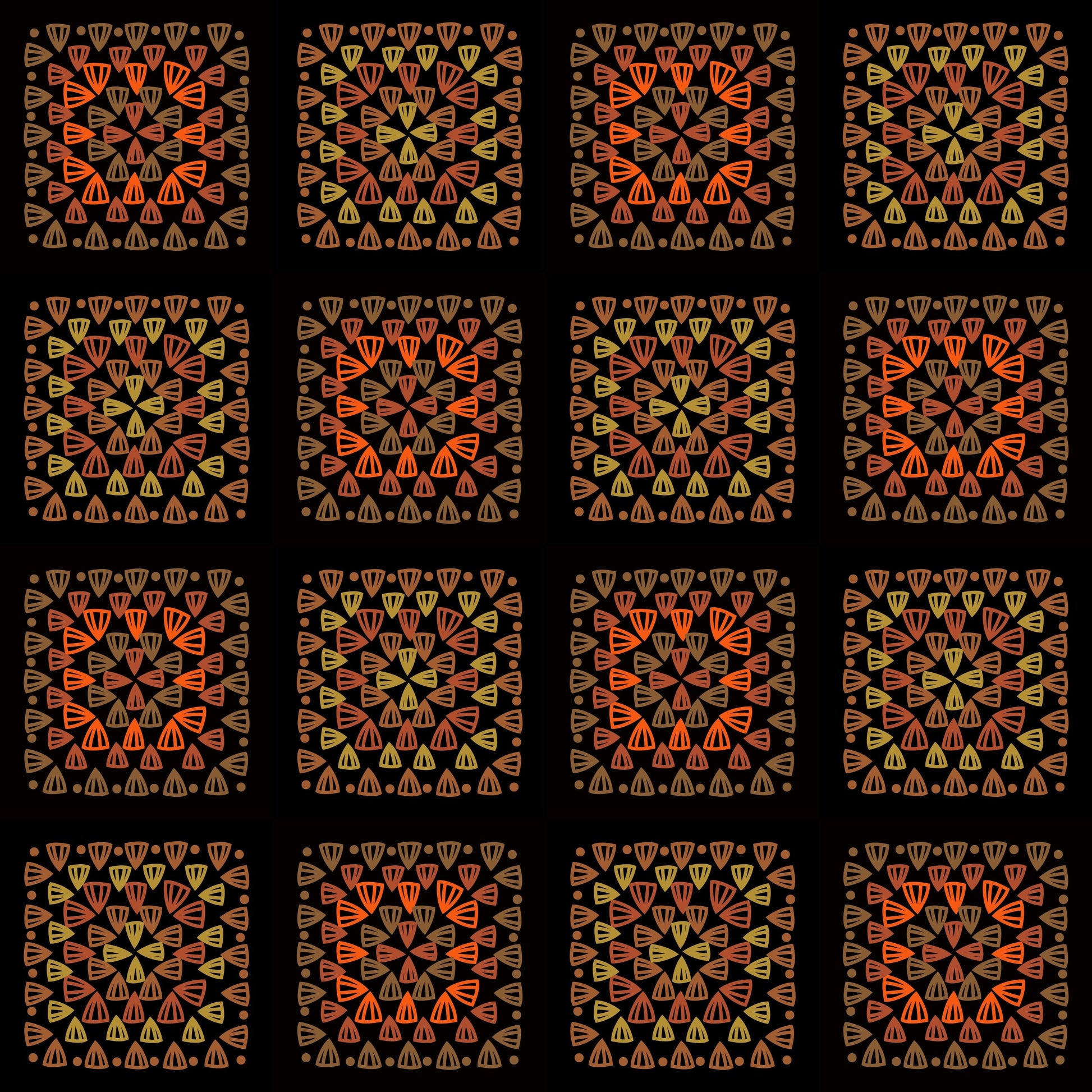 Hazelnut Mix Granny Squares Print