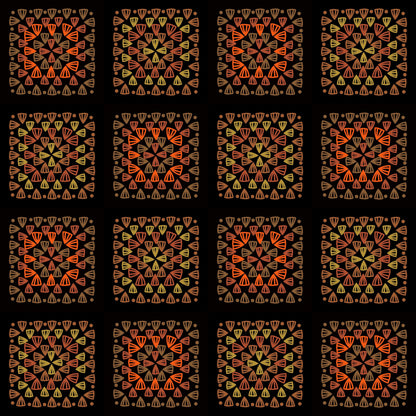 Hazelnut Mix Granny Squares Print