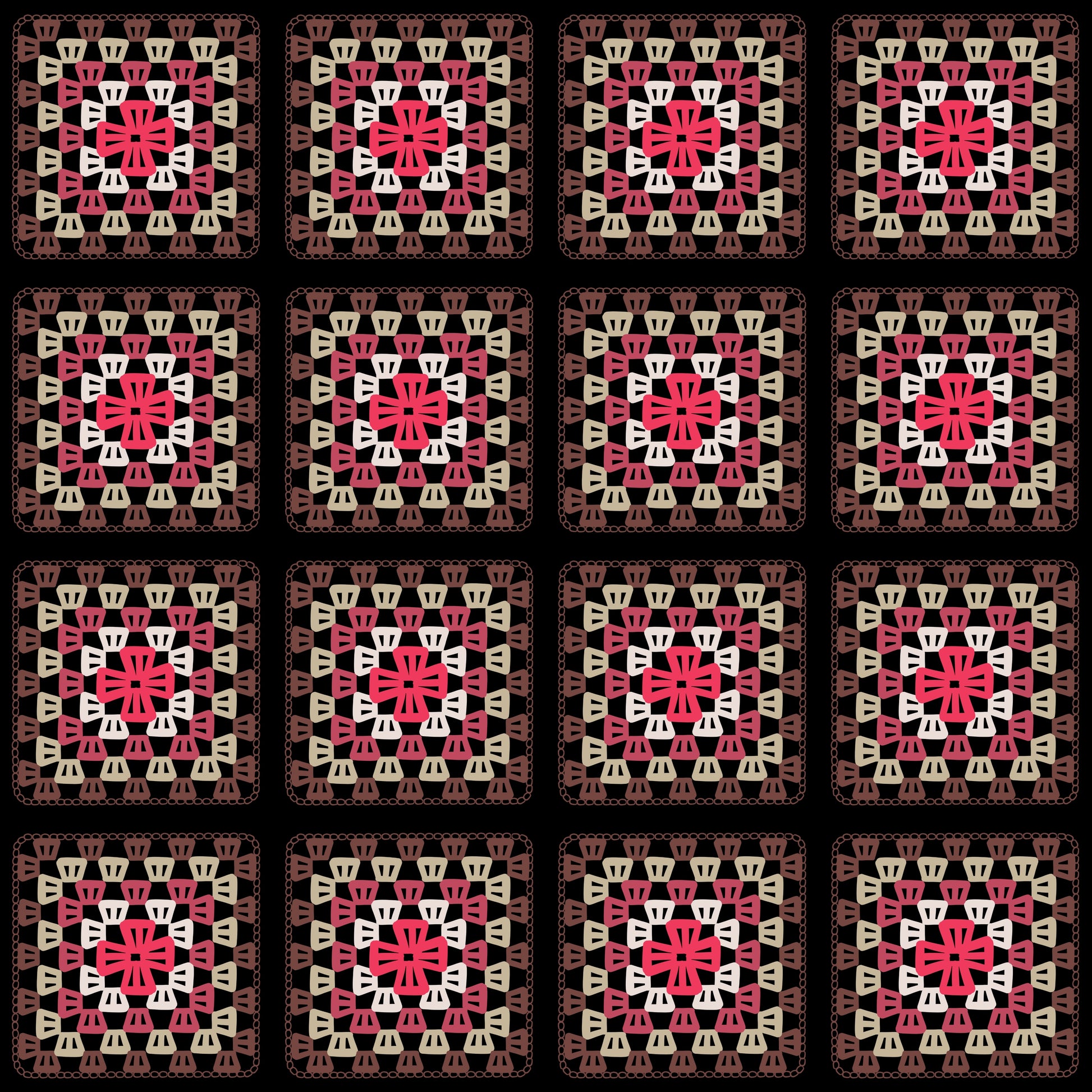 Heritage Weave Granny Squares Seamless Print