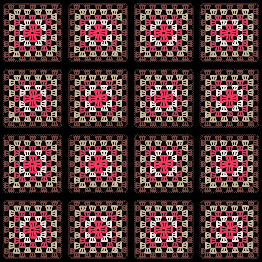 Heritage Weave Granny Squares Seamless Print