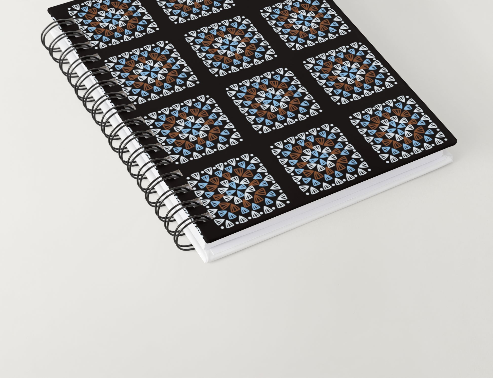Ice Azure Granny Squares Print