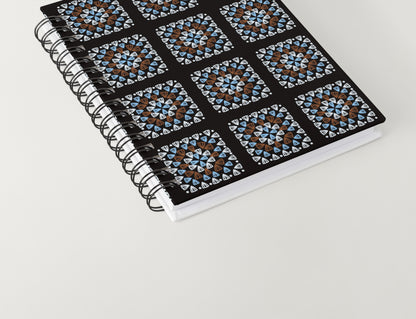 Ice Azure Granny Squares Print
