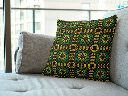 Jamaican Tropical Tapestry Granny Squares Seamless Print 
