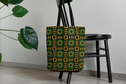 Jamaican Tropical Tapestry Granny Squares Seamless Print 

