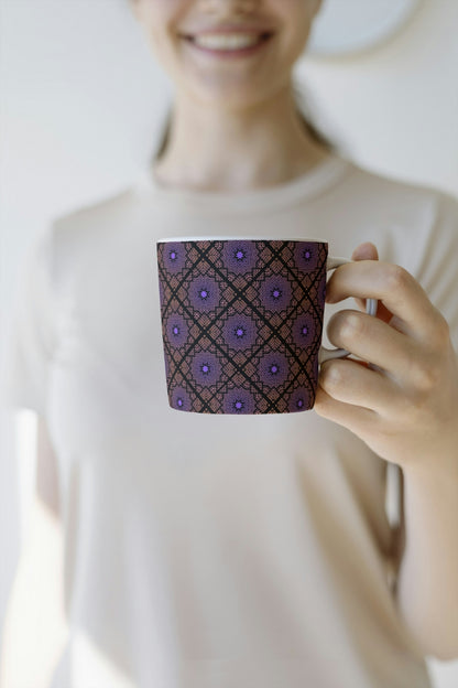 Knit Monochrome Purple Gradient Floral Granny Squares Seamless Print