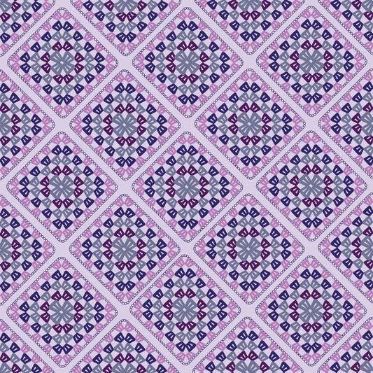 Lavender Lilac Lattice Granny Square Seamless Print