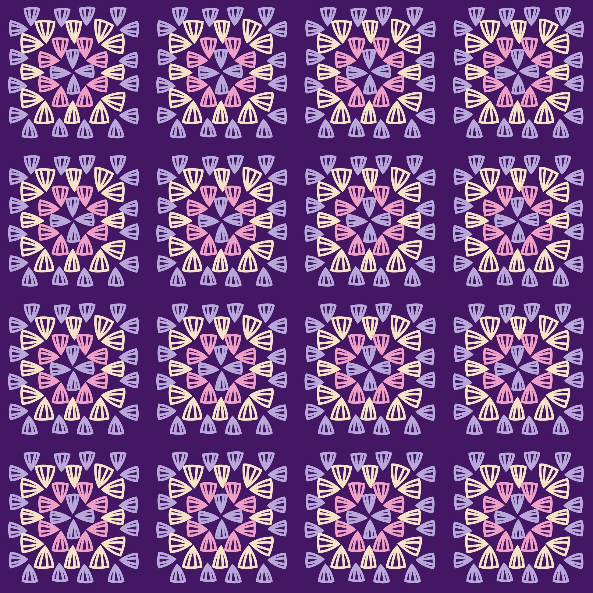 Lavender Sorbet Granny Squares Print