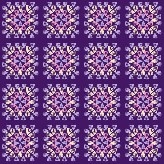 Lavender Sorbet Granny Squares Print