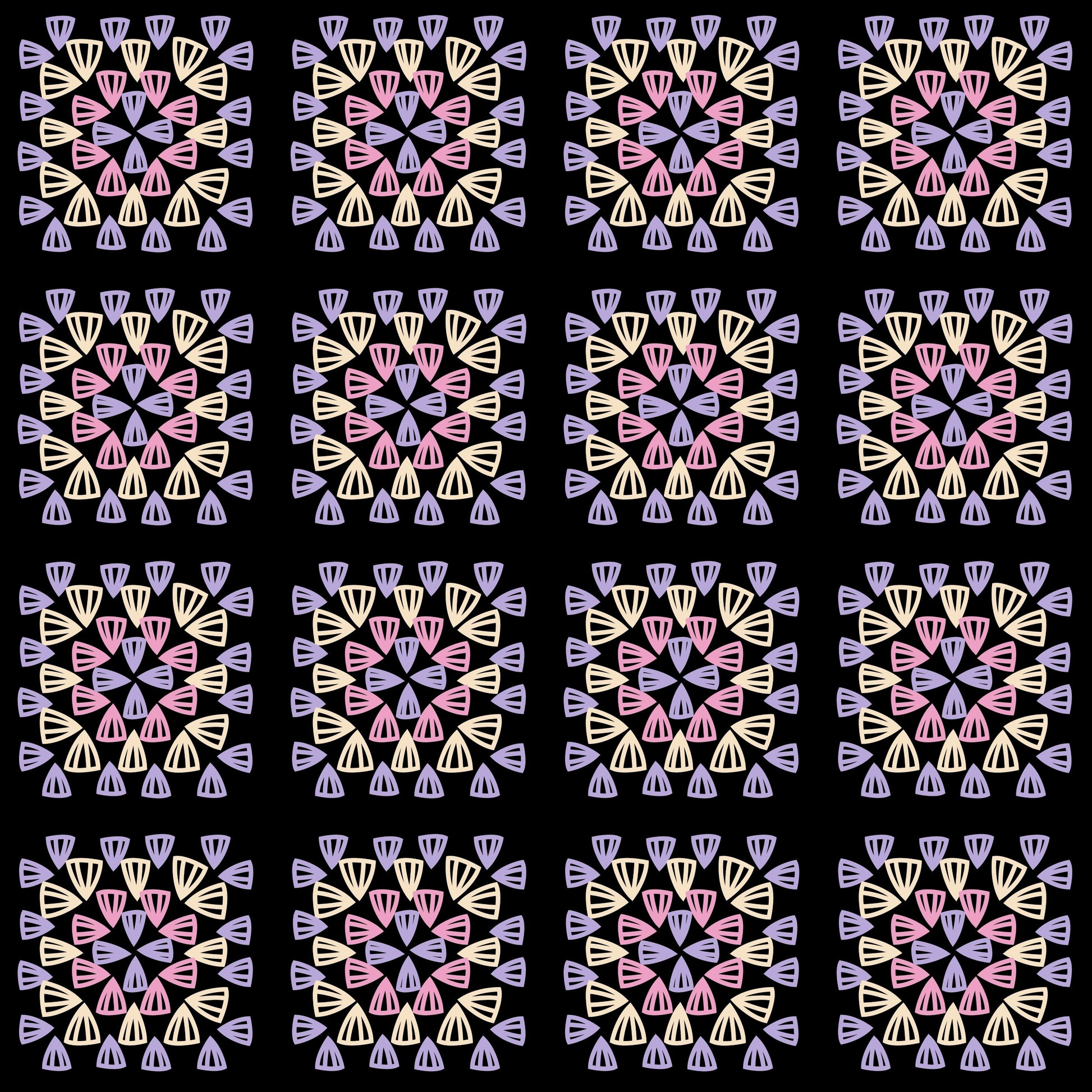 Lavender Sorbet Noir Granny Squares Print