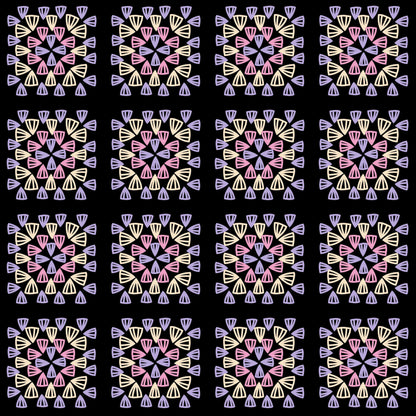 Lavender Sorbet Noir Granny Squares Print