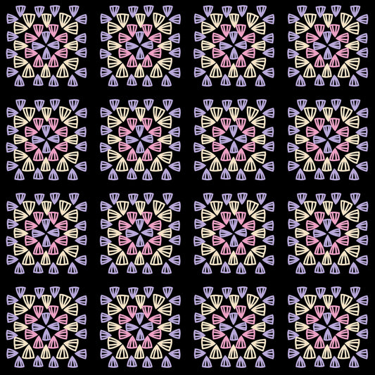 Lavender Sorbet Noir Granny Squares Print