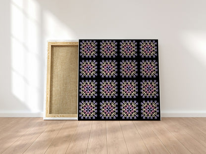 Lavender Sorbet Noir Granny Squares Print
