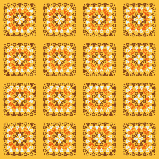 Marigold Weave Granny Squares Print
