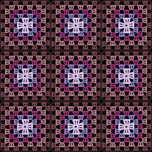 Midnight Lace Floral Granny Squares Seamless Print