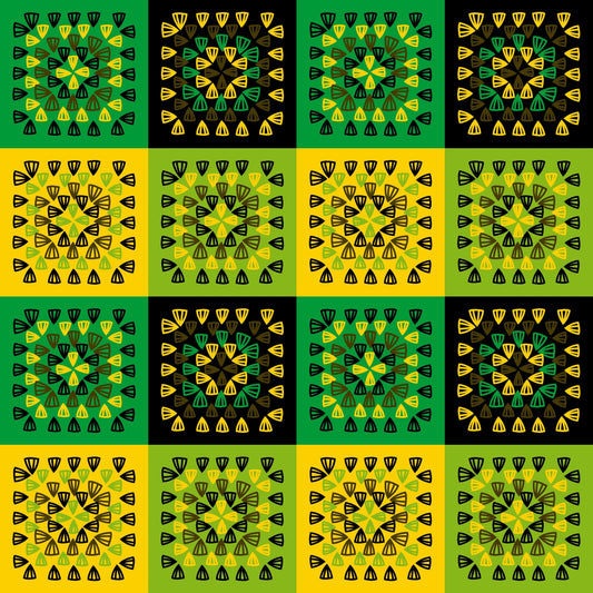 Mixed Tropics Granny Squares Seamless Print 
