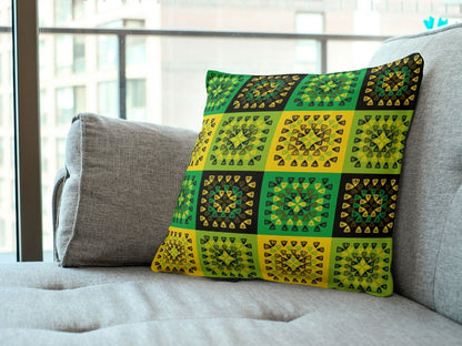 Mixed Tropics Granny Squares Seamless Print 
