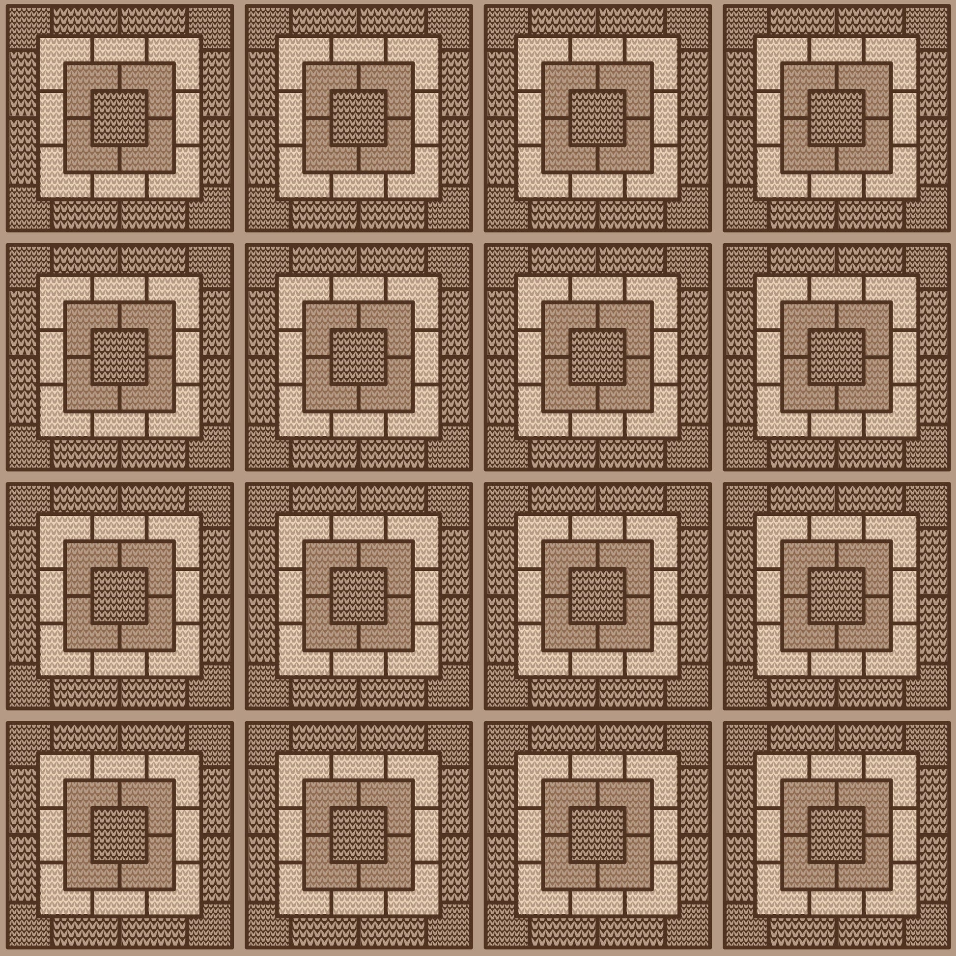 Mocha Mousse Knit Granny Squares Seamless Print