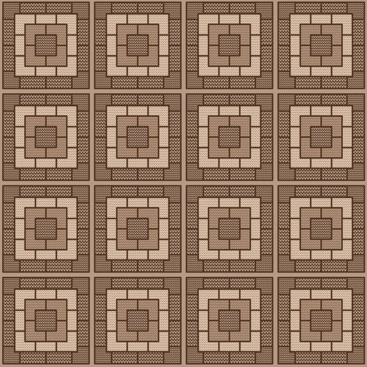 Mocha Mousse Knit Granny Squares Seamless Print