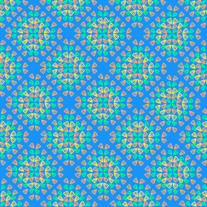 Neon Blue Pop Granny Squares Seamless Print 
