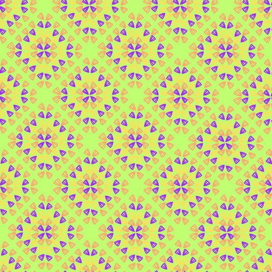 Neon Lime Pop Granny Squares Seamless Print 