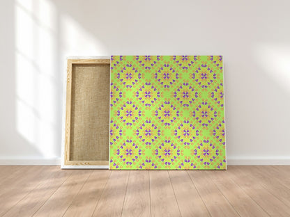 Neon Lime Pop Granny Squares Seamless Print 