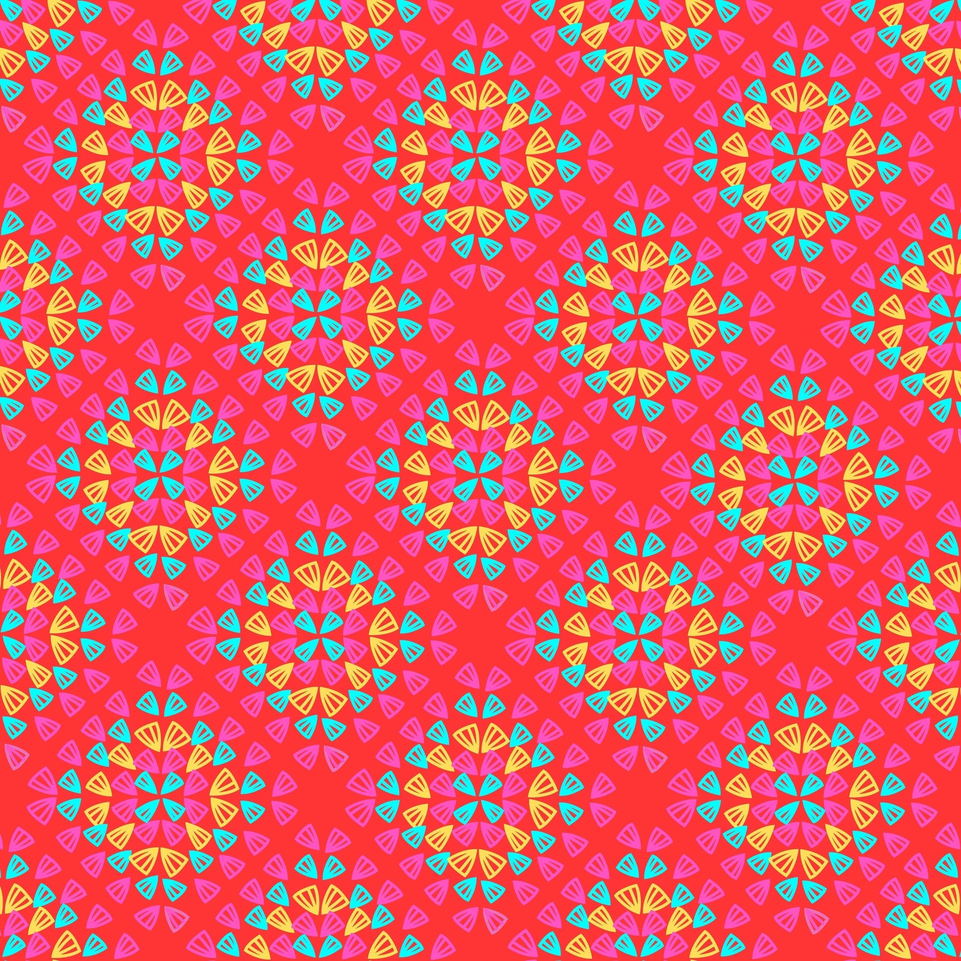 Neon Red Pop Granny Squares Seamless Print