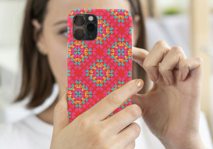 Neon Red Pop Granny Squares Seamless Print