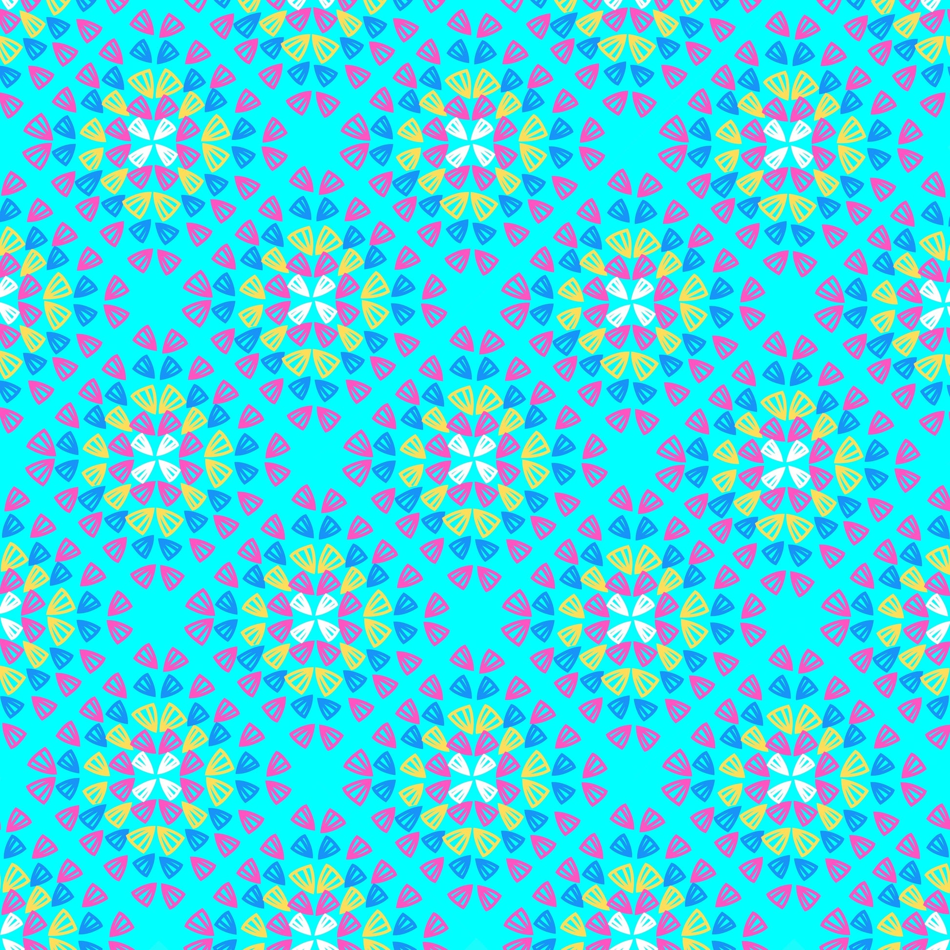 Neon Turquoise Pop Granny Squares Seamless Print 
