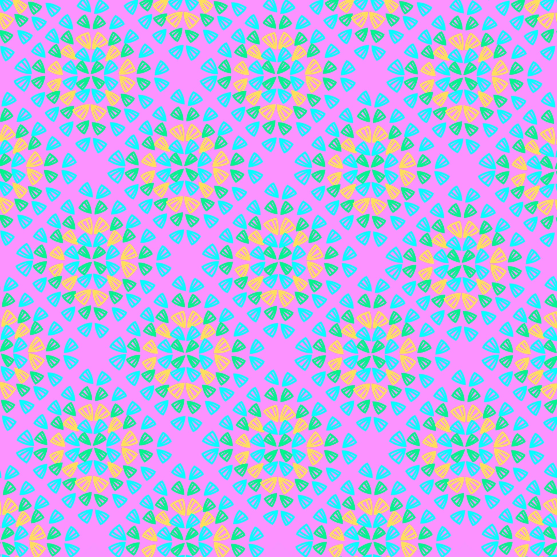 Neon pink pop Floral Granny Squares Seamless Print