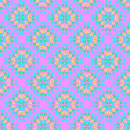Neon pink pop Floral Granny Squares Seamless Print