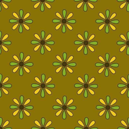 Olive Bloom Floral Ombre Seamless Print