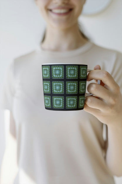 Olive Teal Crochet-Inspired Seamless Pint