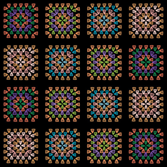 Radiant Tapestry Granny Squares Seamless Print