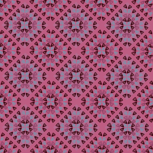 Raspberry Rose Granny Squares Seamless Print