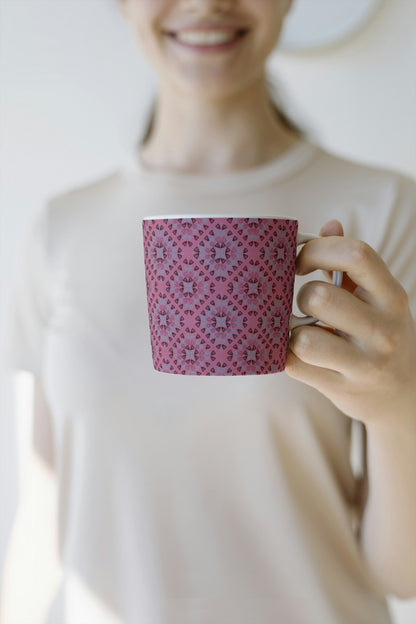 Raspberry Rose Granny Squares Seamless Print
