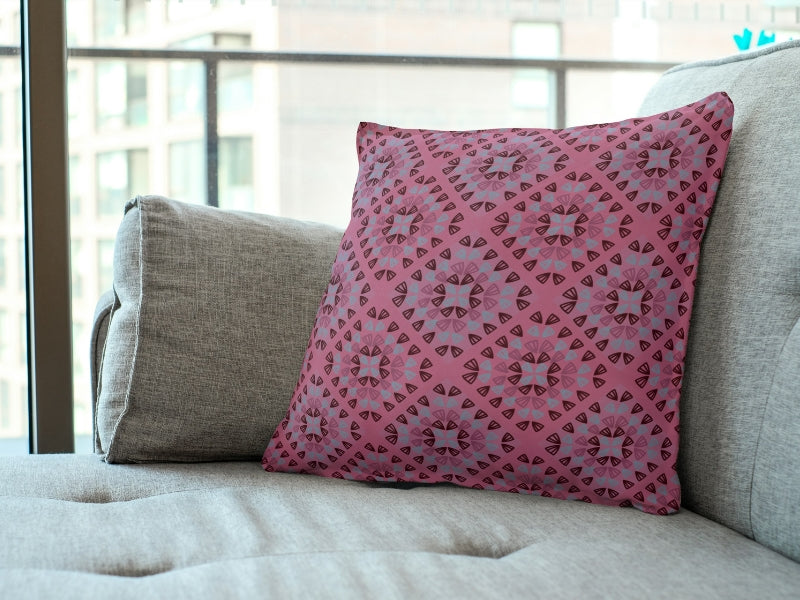 Raspberry Rose Granny Squares Seamless Print
