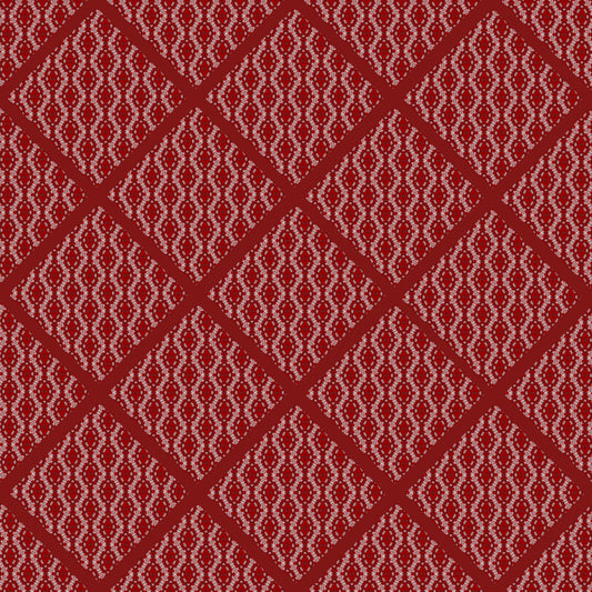 Red Diamond Lace Granny Squares Seamless Print