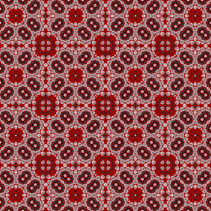 Red Ebony Lace Floral  Granny Squares Seamless Print
