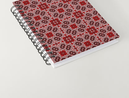 Red Ebony Lace Floral  Granny Squares Seamless Print
