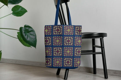 Regal Patchwork Granny Squares Print