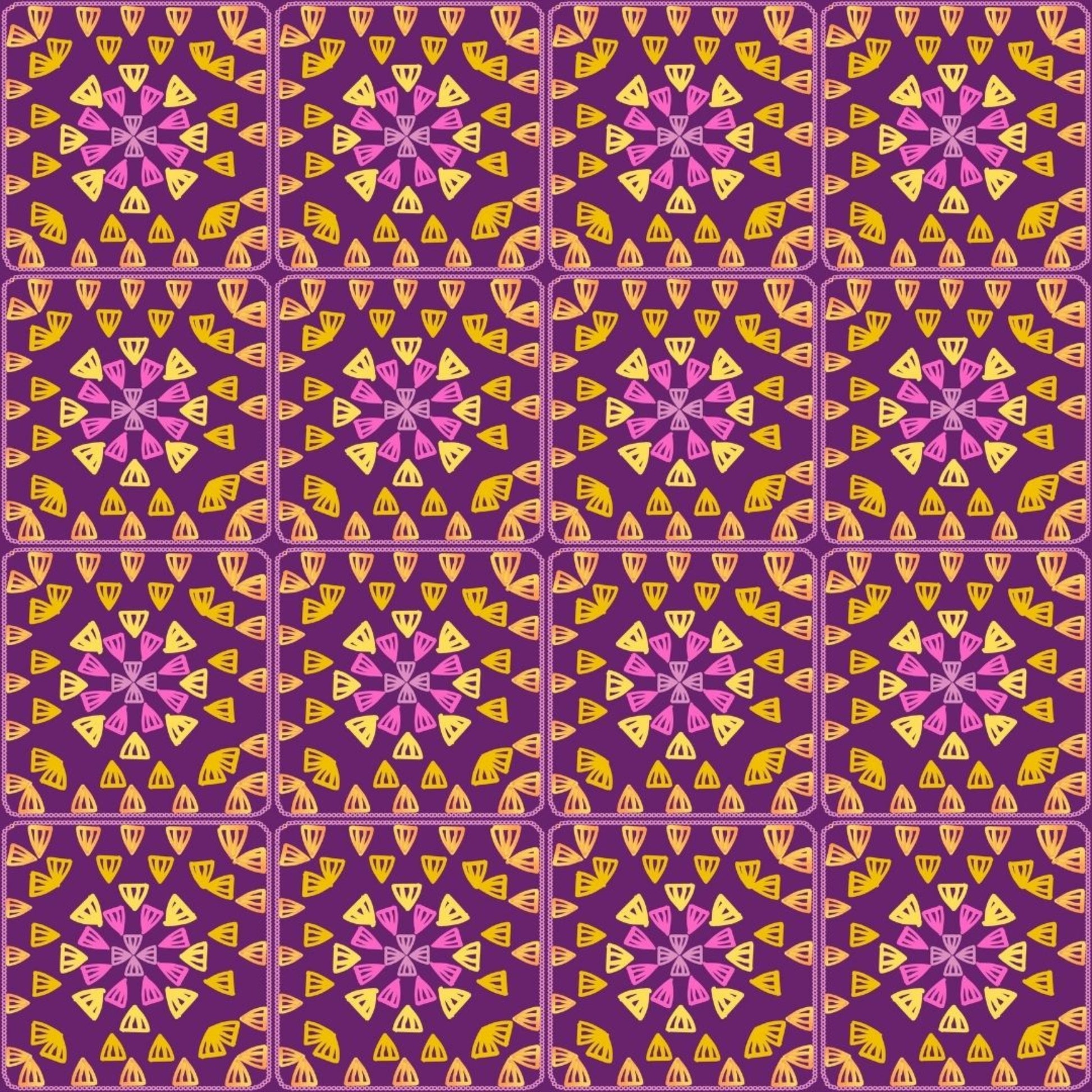 Royal Plum Glow Granny Squares Seamless Print