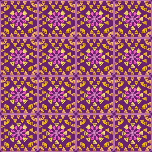 Royal Plum Glow Granny Squares Seamless Print
